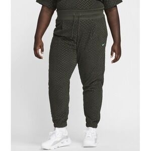 Nike Women Joggers Everyday Modern Plus Loose Fit Terry Green Textured Sz 2X